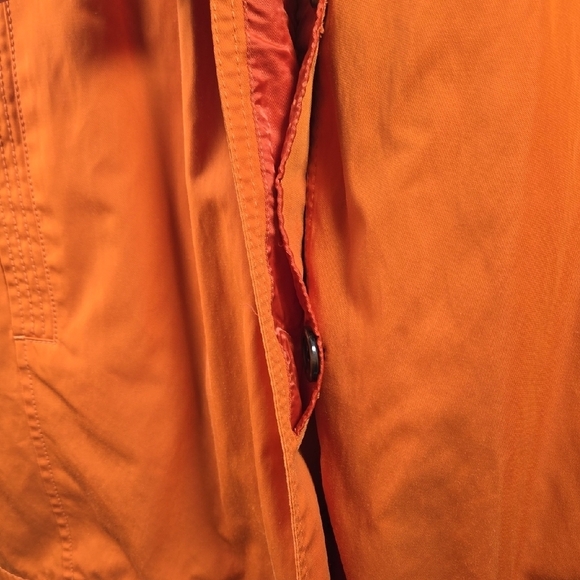 Lands' End Orange Trench Coat Lightweight Casual - Picture 3 of 8